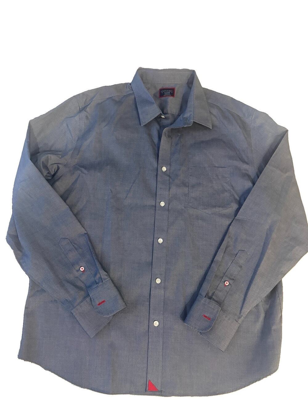 Untuckit Dress Shirt Men's Xl Gray Long Sleeve Button Up